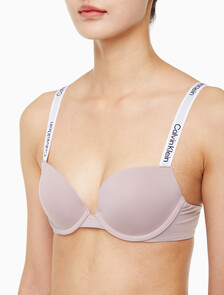 Buy 여성 테일러드 로고 푸쉬업 플런지 브라 in color GRAY ROSE