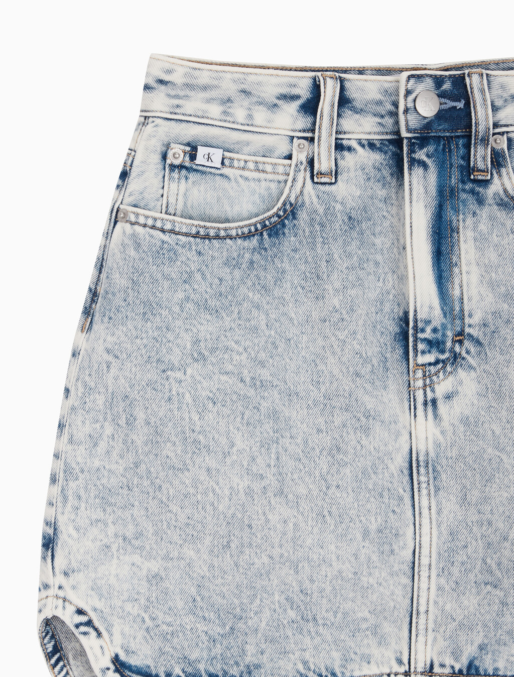 Buy 여성 A라인 데님 미니 스커트 in color CHALKY BLUE