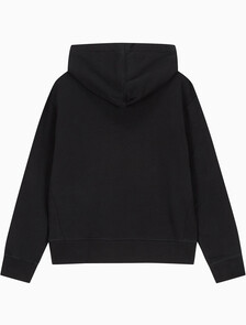 Buy 여성 릴렉스핏 CK 스몰 로고 기모 후디 in color BLACK BEAUTY