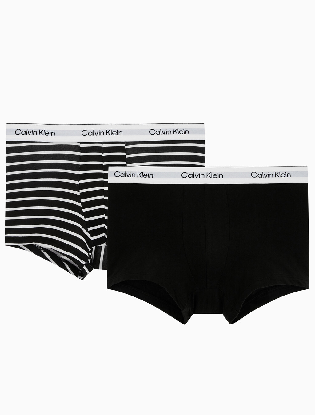 Buy 남성 아이콘 코튼 스트레치 2PK 트렁크 in color BLACK/LEADER STRIPE BLACK