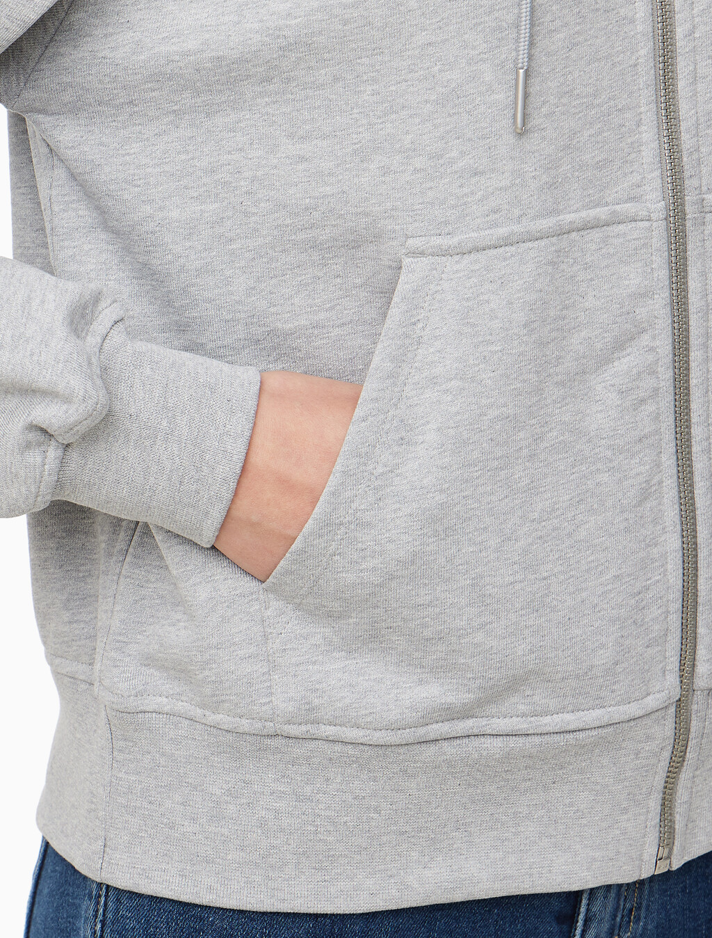 Buy 여성 모노로고 프렌치테리 풀집 후디 in color HEROIC GREY HEATHER