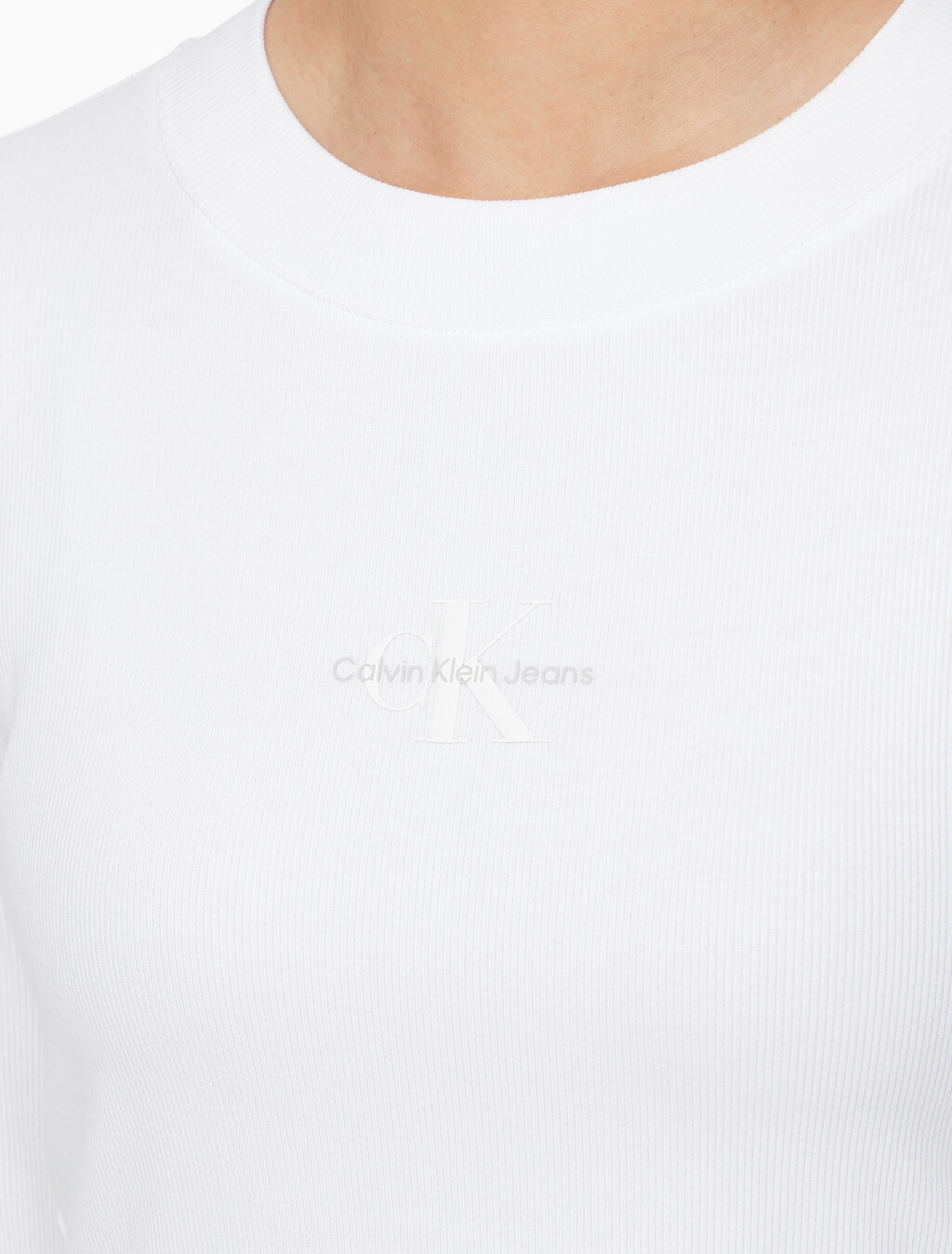 Buy 여성 롱슬리브 모노그램 베이비 티 in color BRIGHT WHITE