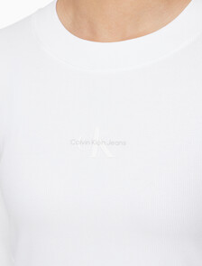 Buy 여성 롱슬리브 모노그램 베이비 티 in color BRIGHT WHITE