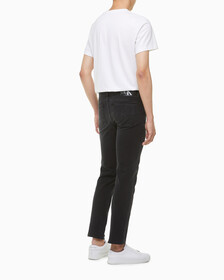 Buy 남성 바디핏 스트레치 블랙 데님 in color WASHED BLACK LOGO LACE