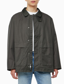 Buy 남성 콘트라스트 카라 카코트 in color CHARCOAL