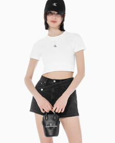 Buy 여성 CKJ 미니멀 모노그램 카메라백 in color BLACK