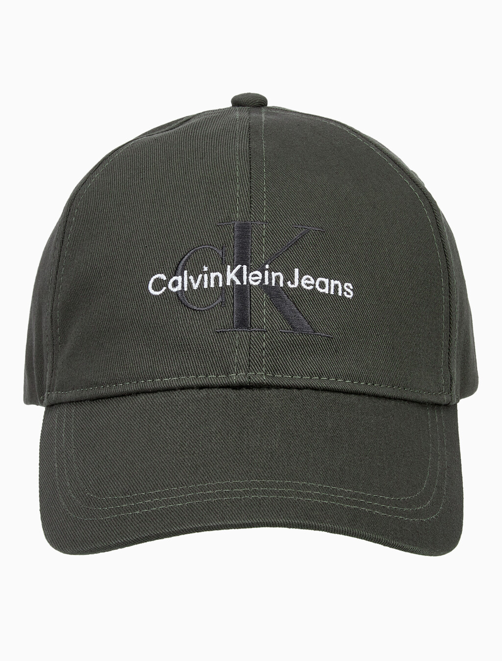 Buy 남녀공용 CKJ 모노그램 엠브로이더리 볼캡 in color CHARCOAL