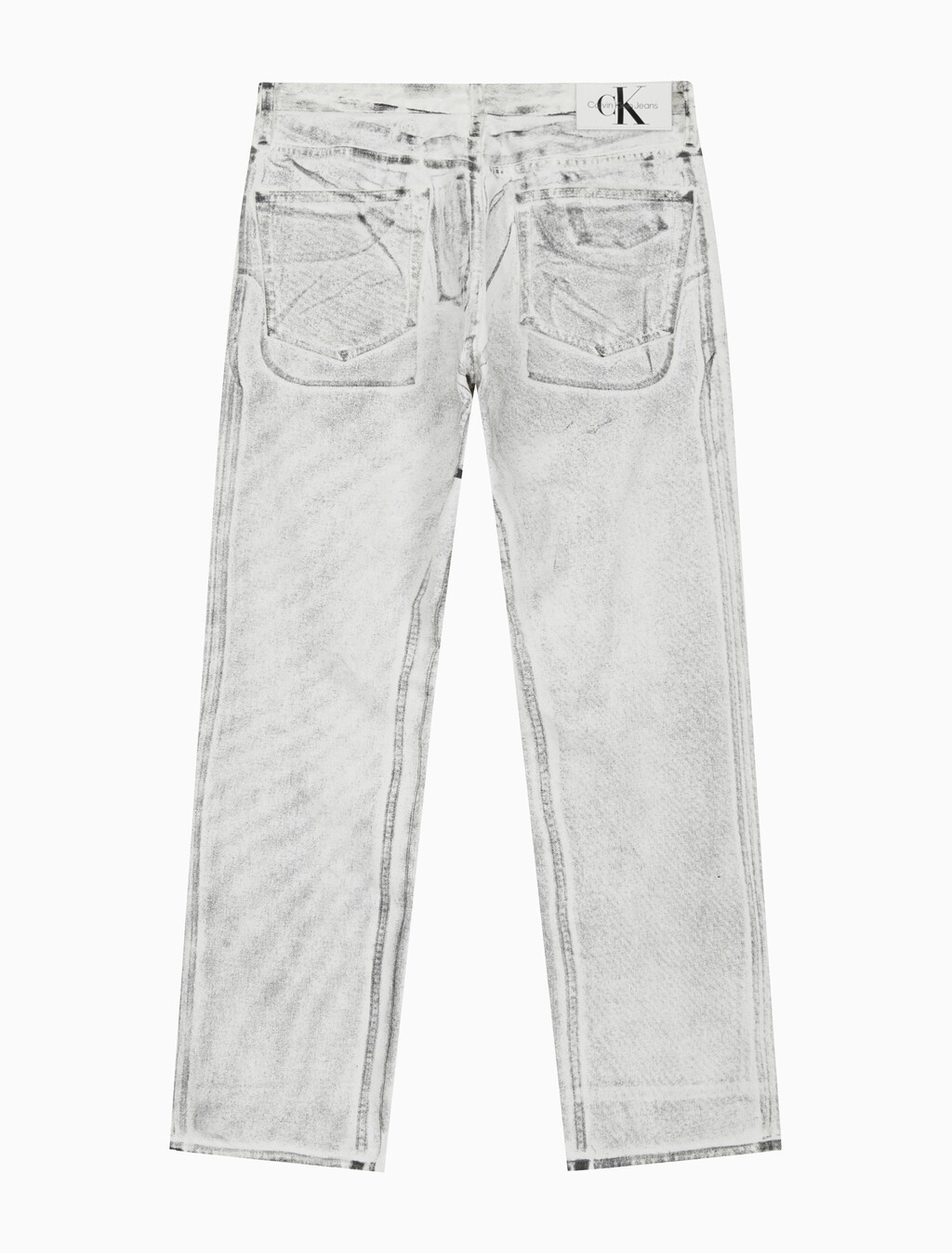 Buy 남성 90's 스트레이트핏 화이트 블랙 데님 in color MID BLUE BACK EMBRO