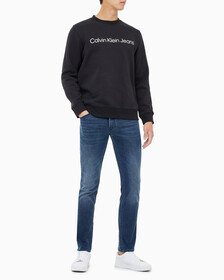 Buy 남성 레귤러핏 인스티튜셔널 로고 기모 스웨트셔츠 in color CK BLACK