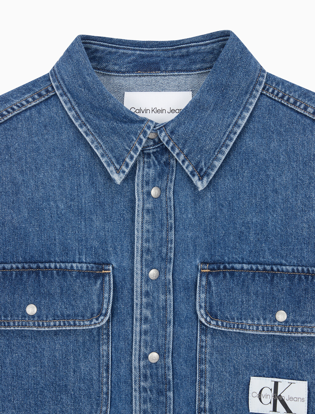 Buy 여성 오버사이즈핏 미드블루 크롭 데님 재킷 in color MID BLUE BACK EMBRO