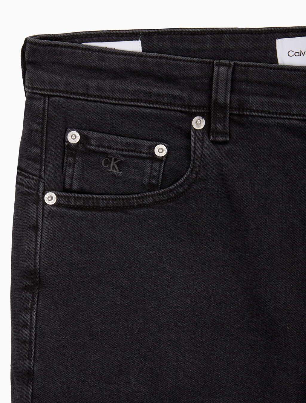 Buy 남성 바디핏 블랙 이탈리안 데님 in color WASHED BLACK LOGO LACE