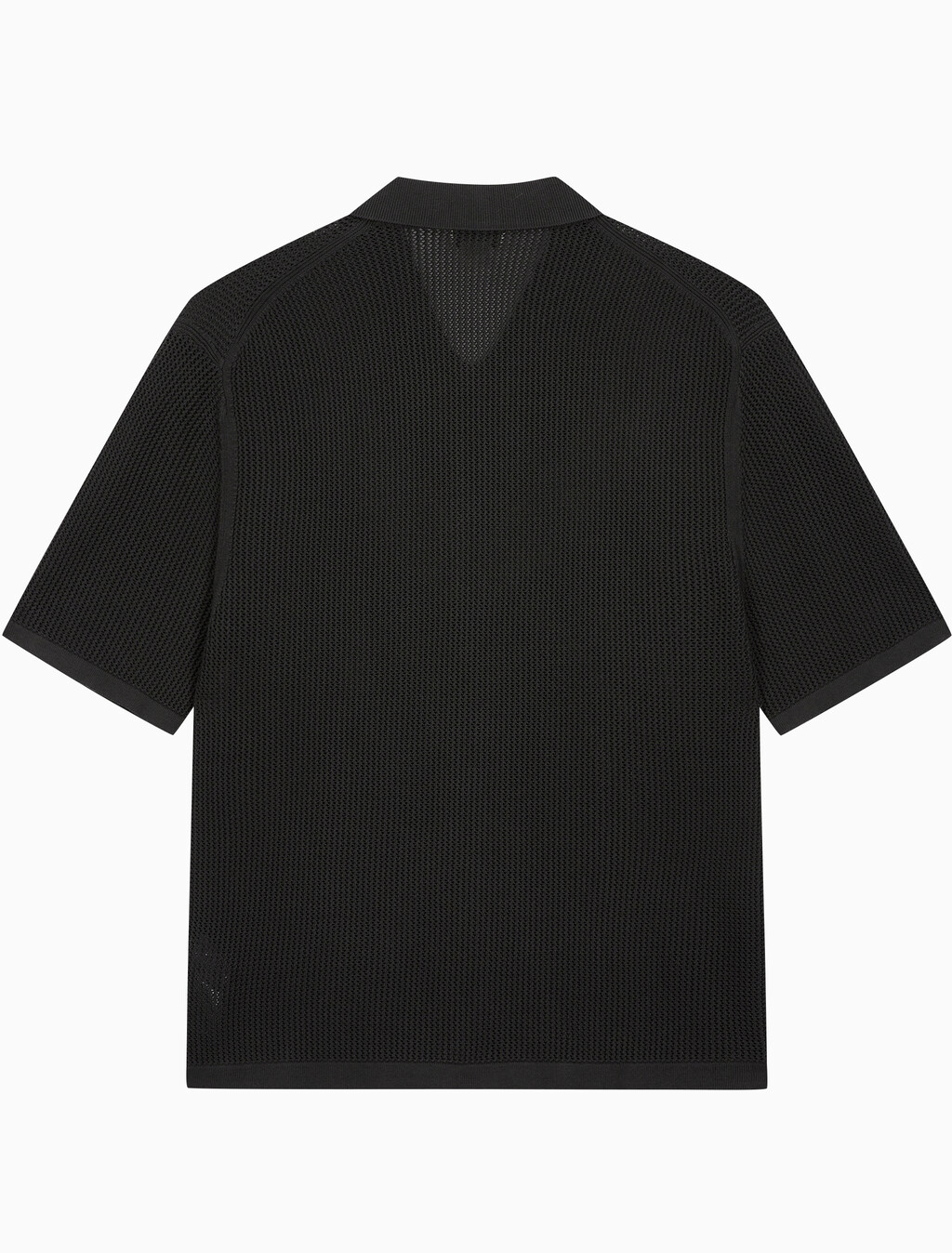 Buy 남성 레귤러핏 메쉬 버튼 반팔 스웨터 in color PIRATE BLACK