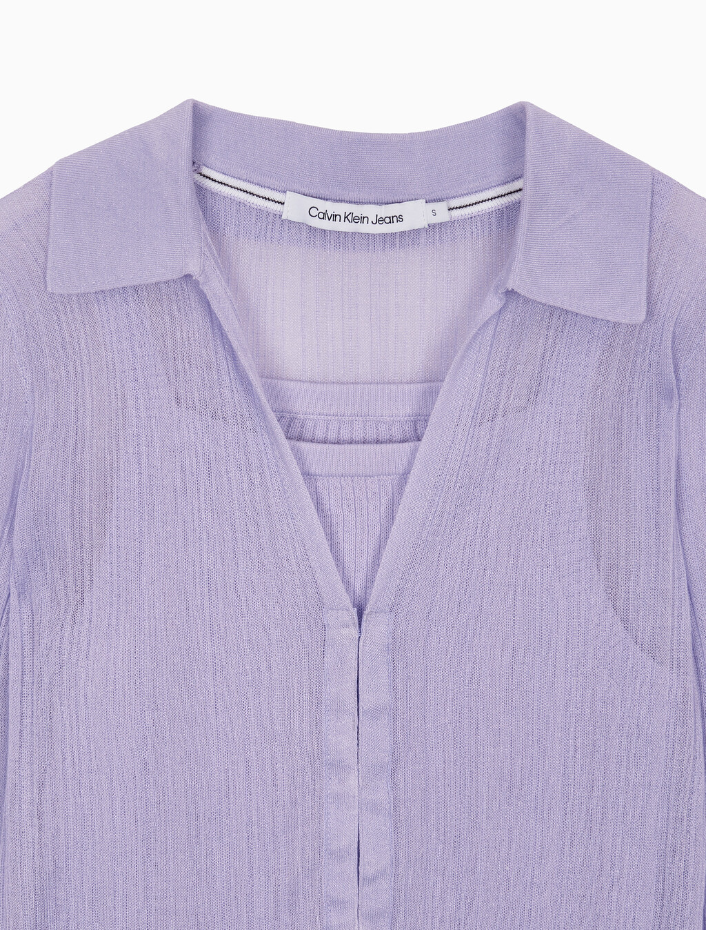 Buy 여성 2 IN 1 폴로 가디건 in color LILAC