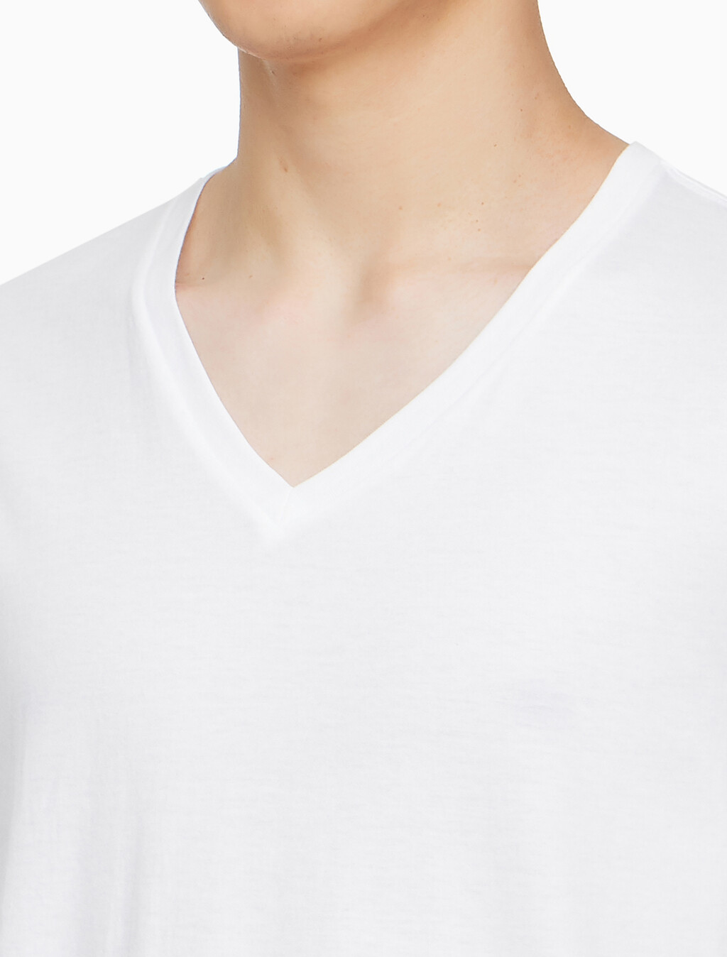 Buy 남성 코튼 클래식 브이넥 3PK in color WHITE