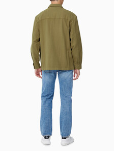Buy 남성 릴렉스핏 플란넬 오버셔츠 in color OLIVE