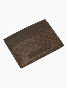 Buy 남녀공용 코티드 AOP 카드 지갑 in color KHAKI