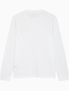 Buy 남성 이지핏 아카이브 로고 긴팔 티셔츠 in color BRIGHT WHITE