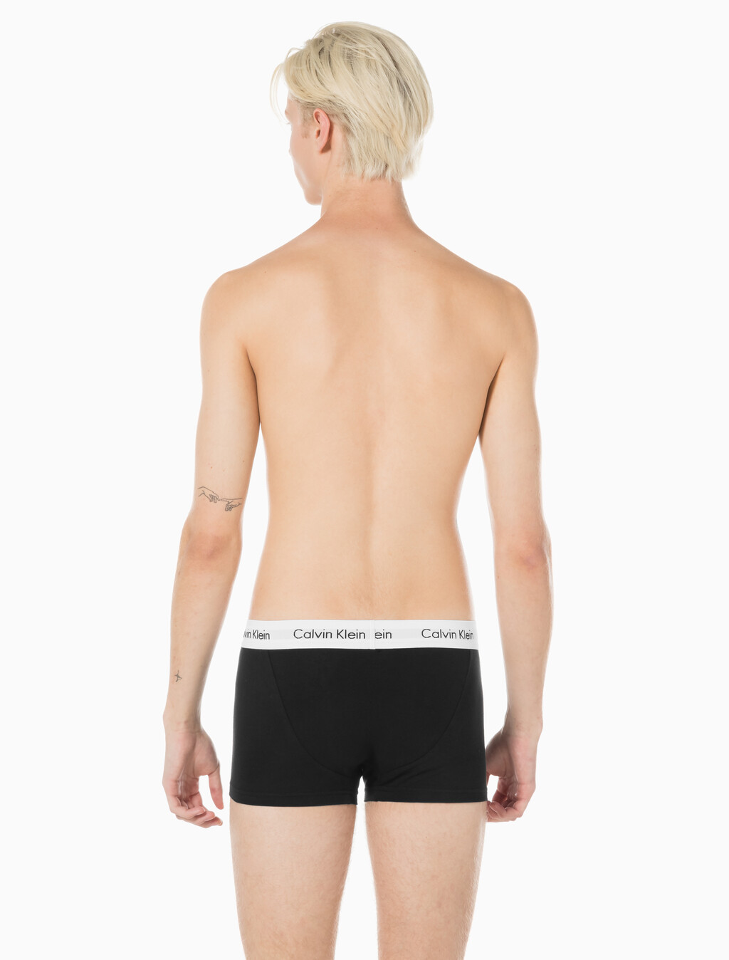 Buy 남성 EU 코튼 스트레치 3PK 로우 라이즈 드로즈 3PK in color BLACK
