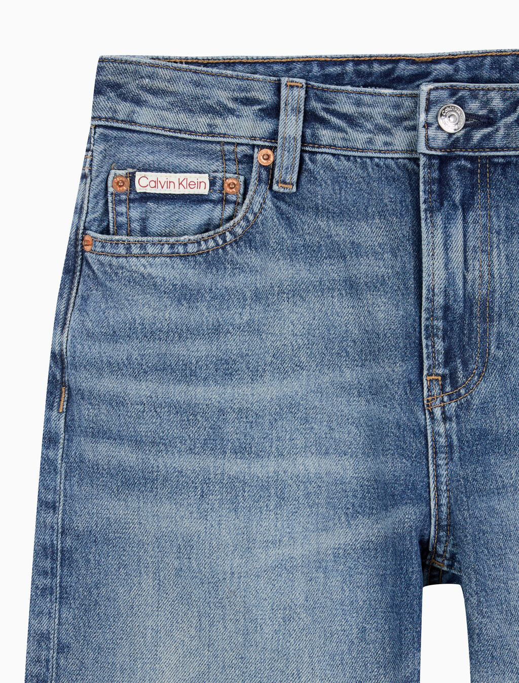 Buy 여성 시그니처 90S 스트레이트핏 미드블루 데님 in color Mid blue