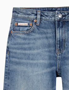 Buy 여성 시그니처 90S 스트레이트핏 미드블루 데님 in color Mid blue