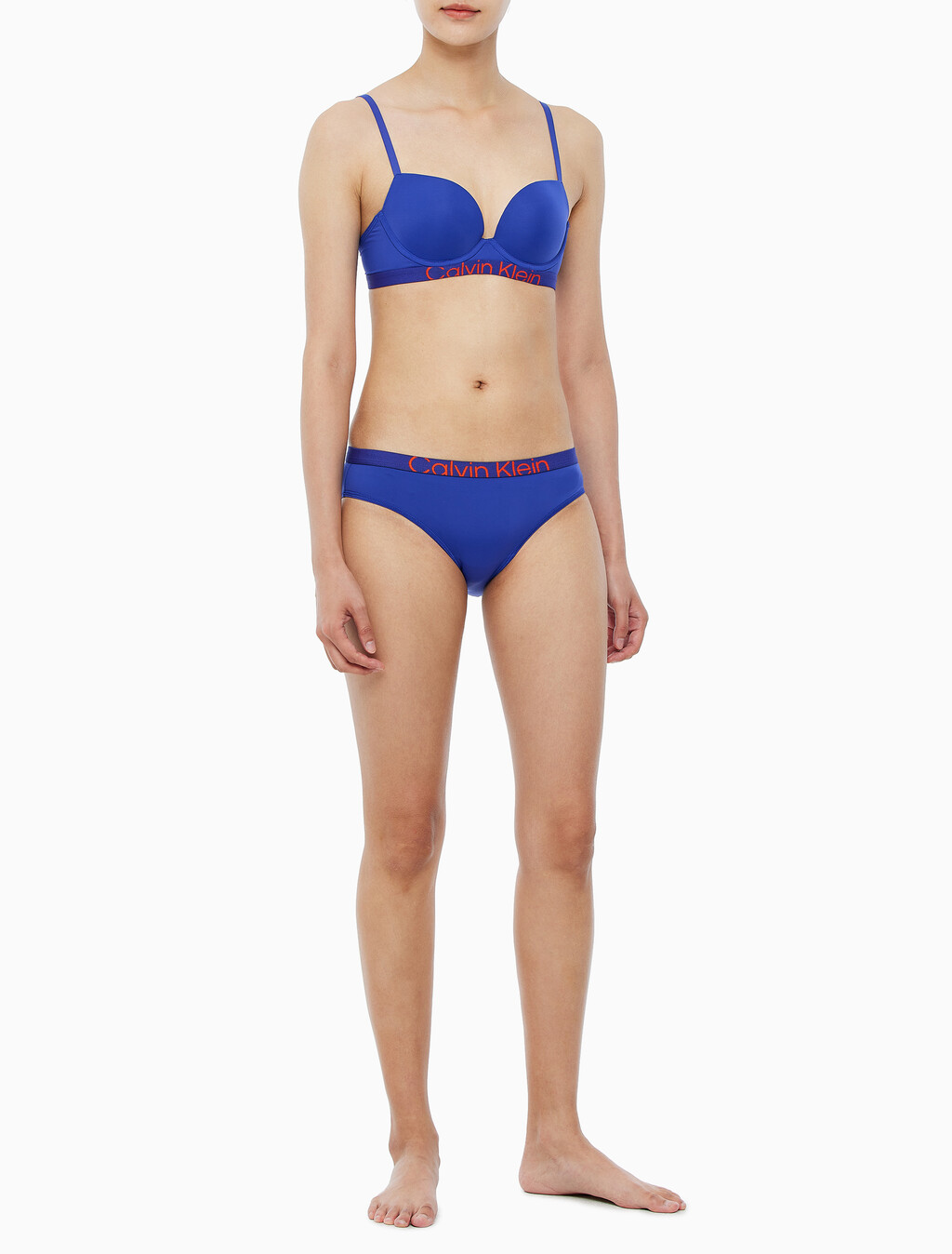 Buy 여성 퓨쳐 쉬프트 마이크로 AF 푸쉬업 브라 in color SPECTRUM BLUE/SPICY ORANGE