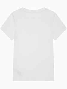 Buy 여성 슬림핏 인스티튜셔널 로고 반팔 티셔츠 in color BRILLIANT WHITE