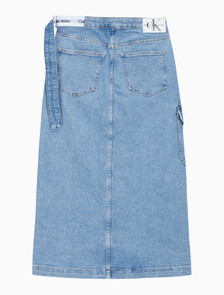 Buy 여성 맥시 데님 랩 스커트 in color CHALKY BLUE