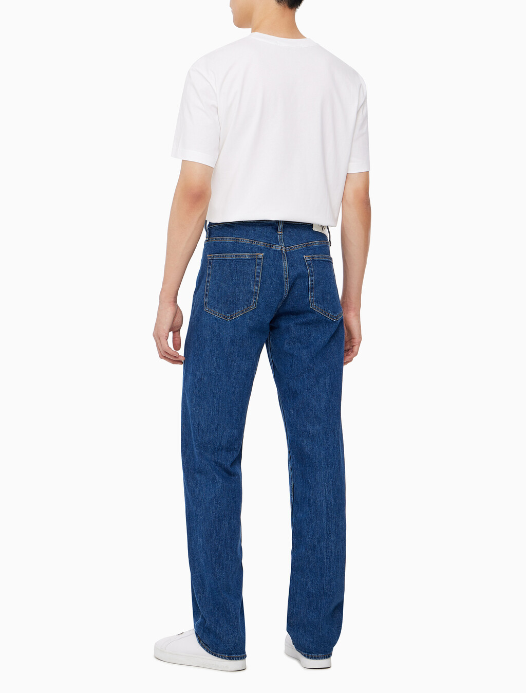 Buy 남성 90's 스트레이트핏 미드블루 데님 in color MID BLUE BACK EMBRO