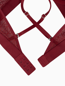 Buy 여성 스컬프트 레이스 데미 브라 in color Dark Red