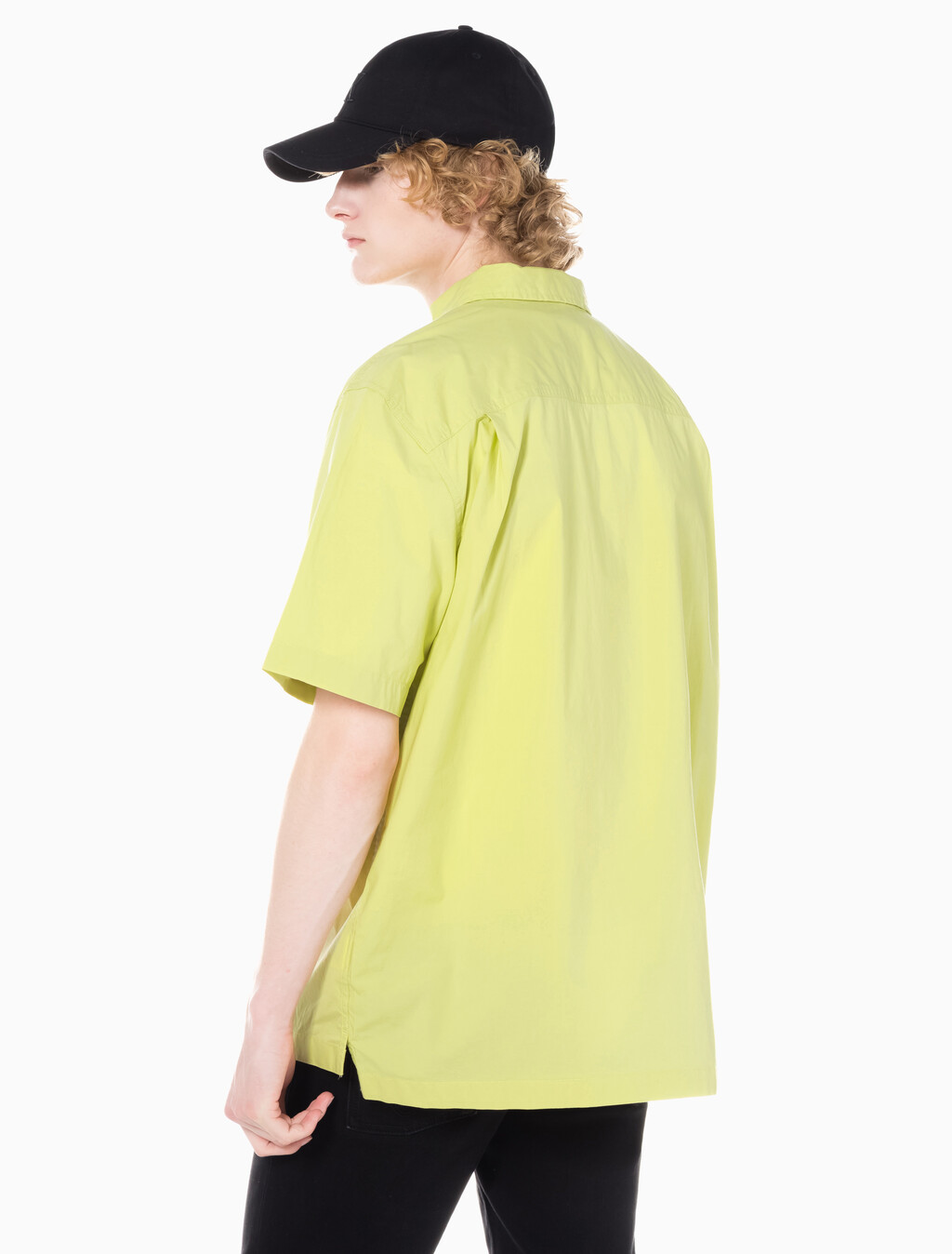 Buy 남성 포플린 집업 반팔셔츠 in color YELLOW SAND