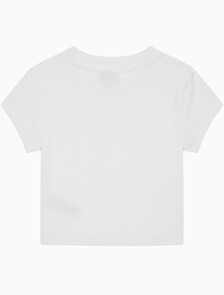 Buy 여성 모노그램 베이비 반팔 티셔츠 in color BRILLIANT WHITE
