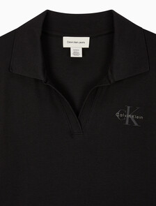 Buy 여성 L/S 모노로고 립 폴로 미니 드레스 in color BLACK