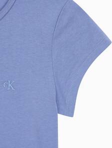 Buy 여성 아카이브 로고 베이비 티 드레스 in color BLEACHED DENIM