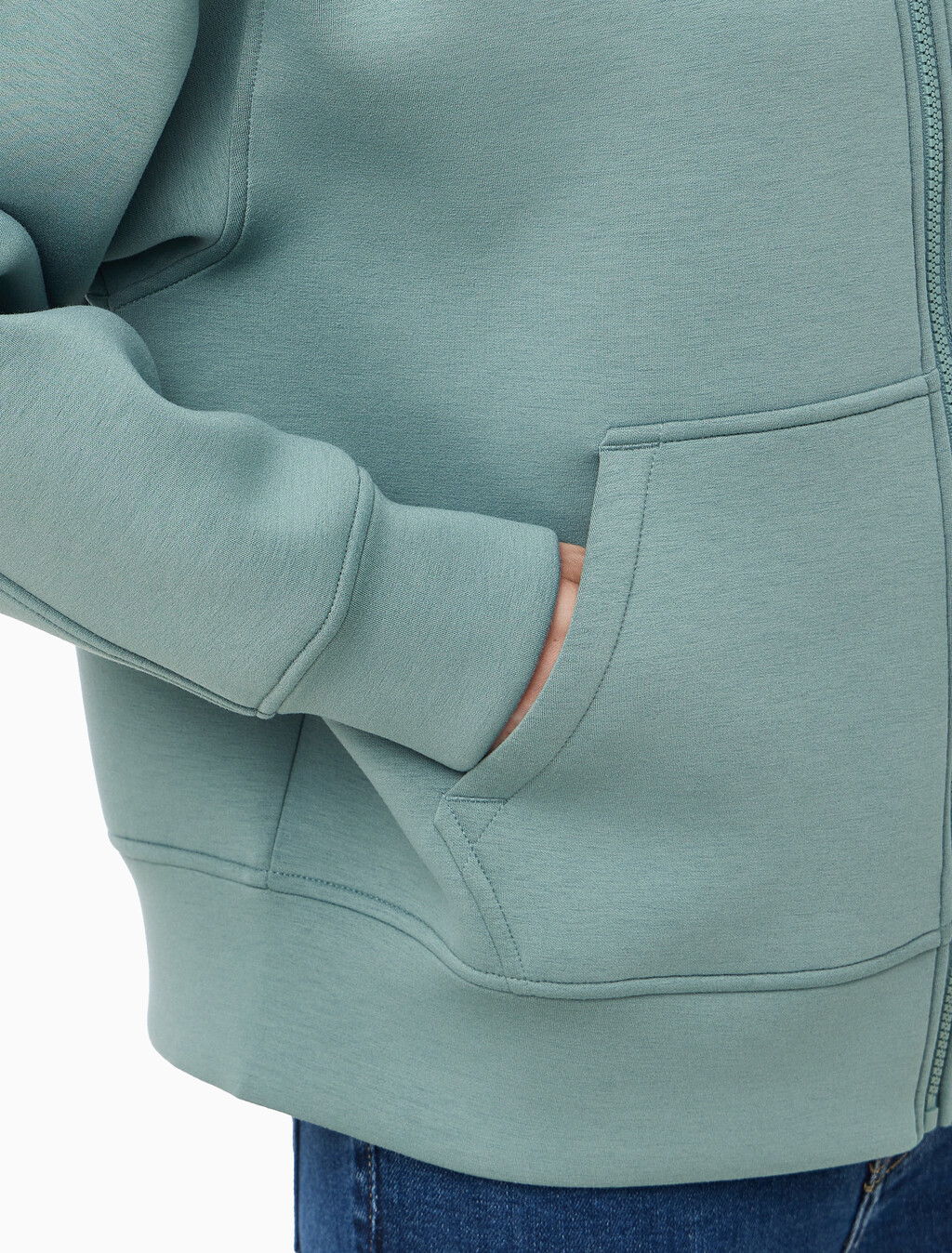 Buy 여성 크롭 오버사이즈 스웻셔츠 in color Mid Green