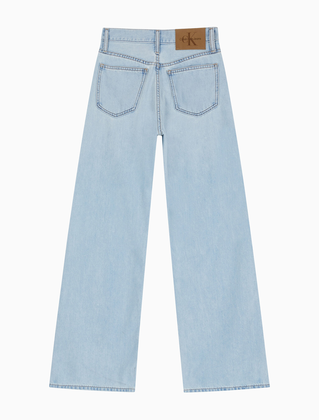 Buy 여성 하이라이즈 와이드핏 라이트블루 37.5 라이트웨이트 스플릿 데님 in color CHALKY BLUE