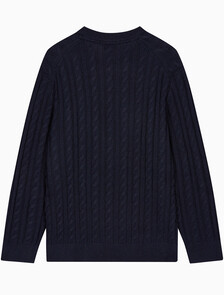 Buy 남성 케이블 크루넥 스웨터 in color NIGHT SKY