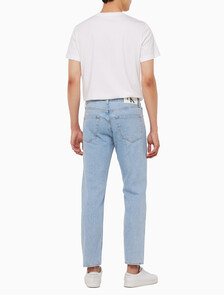 Buy 남성 슬림 스트레이트 크롭핏 라이트블루 데님 in color CHALKY BLUE