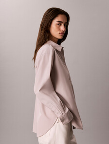 Buy 여성 팝플린 릴렉스 셔츠 in color PINK GREY