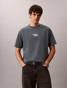 Buy 헤비 오픈엔드 저지 그래픽 티 in color Dark Blue