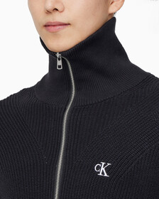 Buy 남성 립 집업 가디건 in color CK BLACK