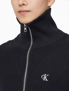 Buy 남성 립 집업 가디건 in color CK BLACK