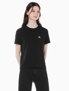 Buy 여성 레귤러핏 모던로고 2PK 반팔 티셔츠 in color CK BLACK