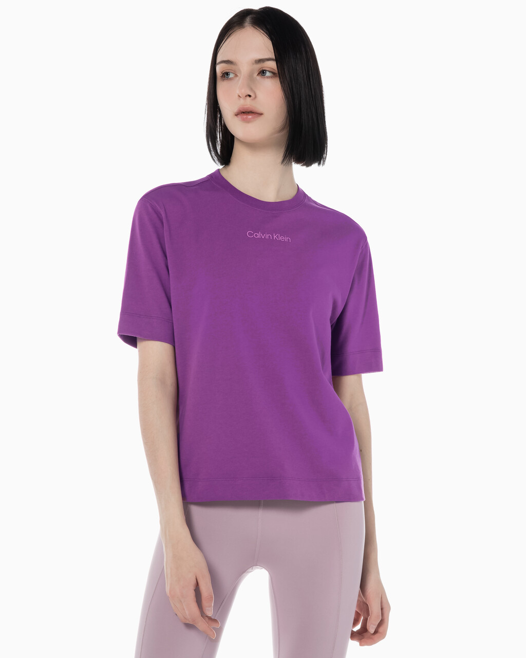 Buy 여성 릴렉스 핏 에센셜 반팔 티셔츠 in color AMETHYST