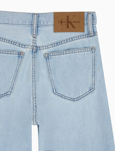 Buy 여성 하이라이즈 와이드핏 라이트블루 37.5 라이트웨이트 스플릿 데님 in color CHALKY BLUE