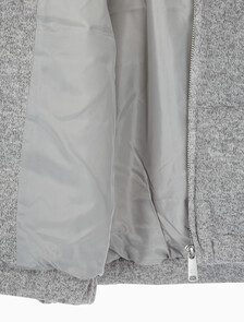 Buy 여성 크롭 니트 다운 푸퍼 in color GREY