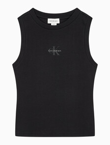 Buy 여성 모노로고 립 탱크 in color BLACK