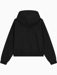 Buy 여성 아카이브 로고 플리스 후디 in color BLACK