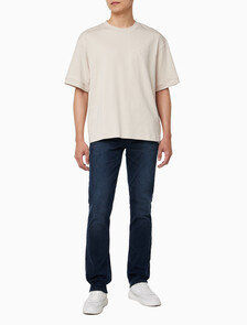 Buy 남성 릴렉스핏 CK 인터락 반팔 티셔츠 in color LIGHT BEIGE