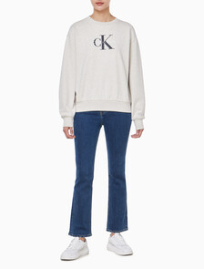 Buy 여성 모노로고 프렌치테리 릴렉스핏 스웻셔츠 in color VANILLA HEATHER