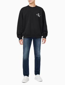 Buy 남녀공용 릴렉스핏 모노그램 로고 스웻셔츠 in color CK BLACK